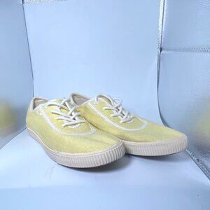 Toms Yellow Canvas Sneakers Womens Size 6 Casual Lace-Up Shoes